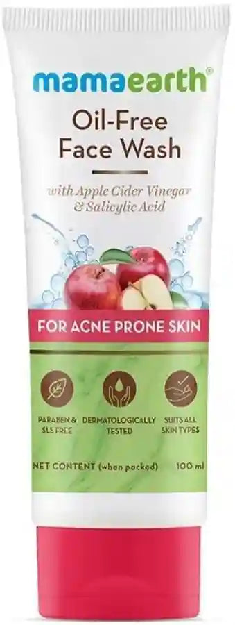 Mama Earth Oil-Free Face Wash with Apple Cider Vinegar & Salicylic Acid for Acne-Prone Skin– 100 ml