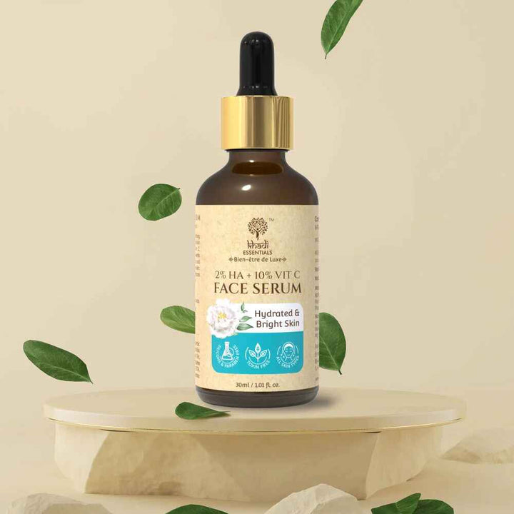 Khadi Essentials HA & Vitamin C Face Serum , Face Serum for Hydration, Glow & Bright Skin, 30ml