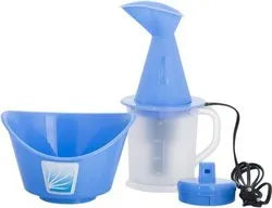 Medical steam vaporizer in blue mono-pack, designed for effective steam therapy and facial treatment.