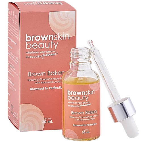 BrownSkin Beauty Brown Bakery Honey & Cinnamon Face Serum With Niacinamide & Hyaluronic Acid - Hydrates Skin, 30 ml