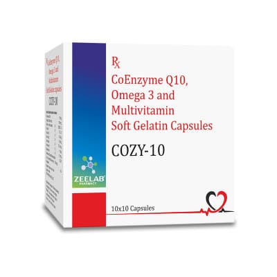 Co Enzyme Q10 15 mg + Omega-3 Fatty Acids 100 mg + Vitamin A, Vitamin E, B-Complex & Selenium Soft Gel Capsules