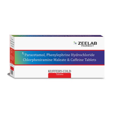 Caffeine (15mg) + Chlorpheniramine Maleate (2mg) + Paracetamol (325mg) + Phenylephrine (5mg)
