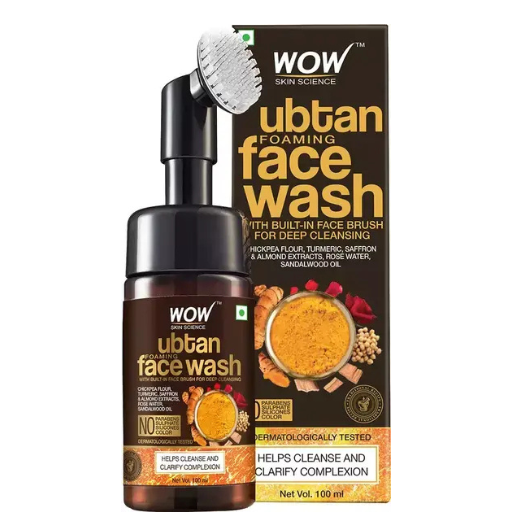 Wow Skin Science Ubtan Foaming Face Wash With Built-In Brush - 100 Ml