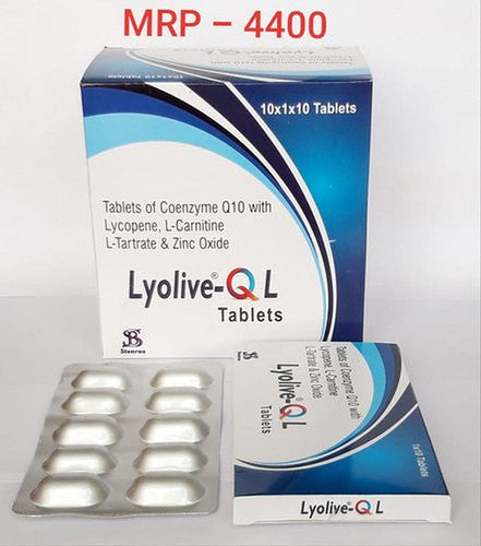 Co-Enzyme Q10 with Lycopene 10%, L-Glutathione, L-Carnitine, L-Tartrate, Selenium & Zinc Oxide