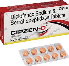 Serratiopeptidase 10mg and Diclofenac Sodium 50mg Tablets