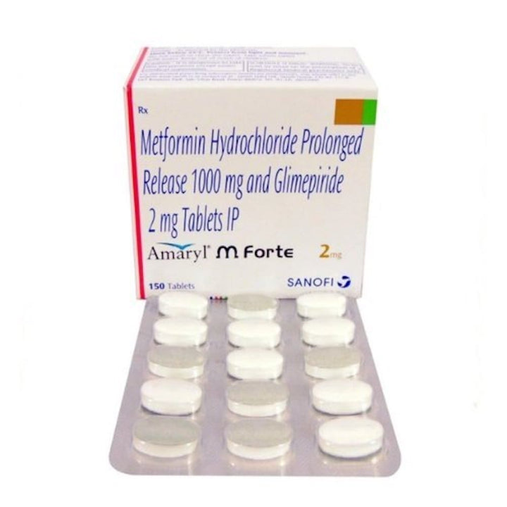 Metformin Hydrochloride 1000mg (Prolonged Release) and Glimepiride 2mg Tablets IP