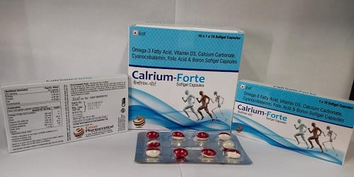 Omega-3 Fatty Acid (EPA 180mg +DHA 120mg)+Methylcobalamin 1500mcg +Calcitriol 0.25mcg +Calcium Carbonate 500mg+Folic Acid 400mcg +Boron1.5mg Softgel