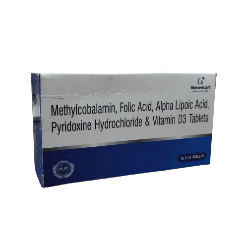 Alpha Lipolic Acid 100mg, Vitamin D3 1000IU, Folic Acid 1.5mg, Pyridoxine 3mg and Methylcobalamin1500mcg Tablets