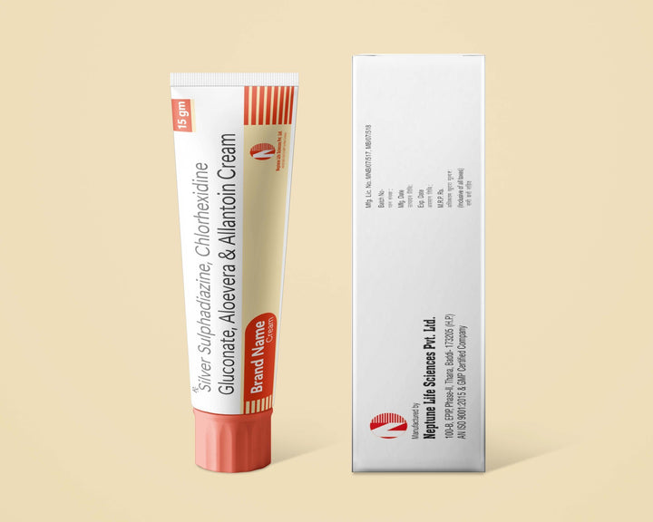Silver Sulphadiazine 1% w/w, Chlorhexidine Gluconate 0.2% w/w, Allantoin 0.1% w/w, Aloe vera 15% w/w Cream