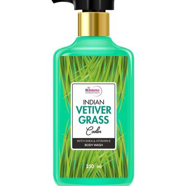 St.Botanica  Indian Vetiver Grass Cooler Body Wash - With Shea & Vitamin E (Shower Gel), 250 ml