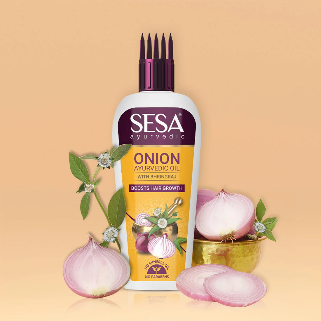 SESA Ayurvedic Onion Hair Oil for Hair Growth and Prevents Hairfall Hair Oil (100 ml) with FREE SESA Anti Hair Fall Shampoo