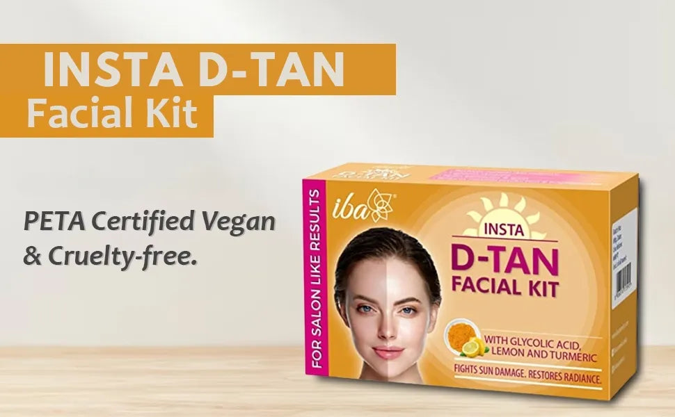D-Tan Facial Kit (6 Steps Single Use) | For Tan Removal and Glow | 6 Steps Single Use Kit | Salone Like Results | Halal Certified & Vegan Makeup