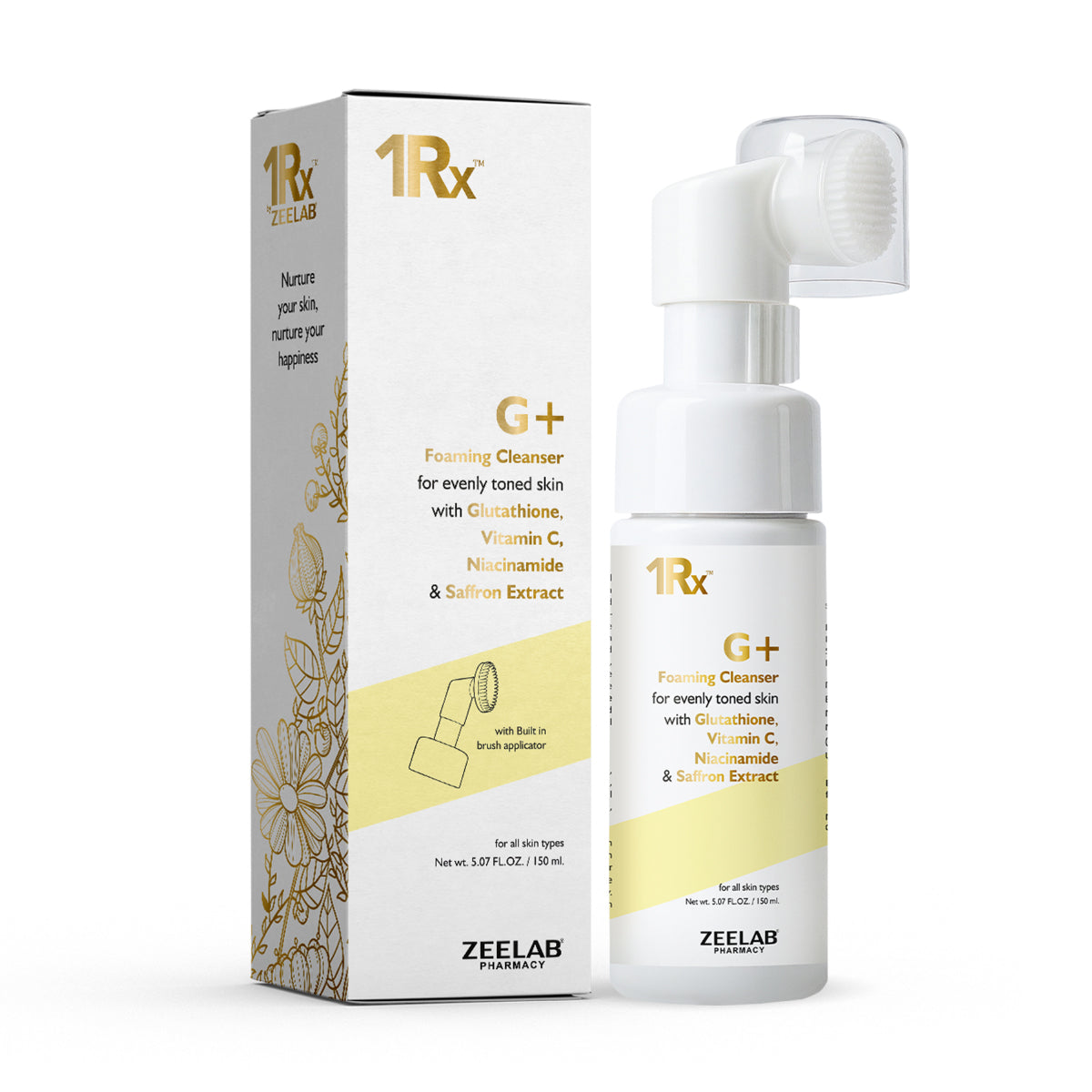 ZEELAB 1Rx G+ Foaming Cleanser with Glutathione + Vitamin C + Niacinamide (150 ML)