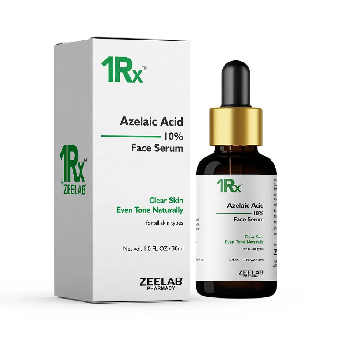 ZEELAB 1RX Azelaic Acid 10% Face Serum 30ml