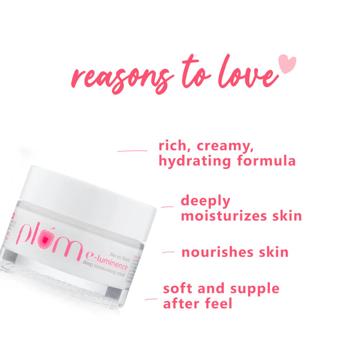 Plum E-luminence Deep Moisturizing Creme with Vitamin E & Jojoba Oil | for Radiant, Hydrated Skin | Suitable For Normal & Dry Skin | Unmatched Hydration & Antioxidant Protection | 50ml