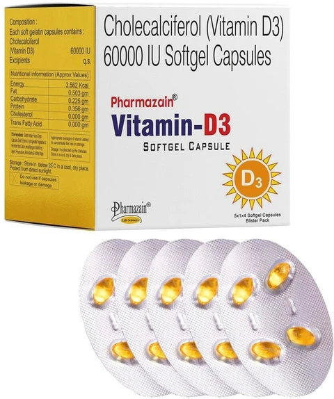 Cholecalciferol (Vitamin D3) 60000 IU Softgel Capsules