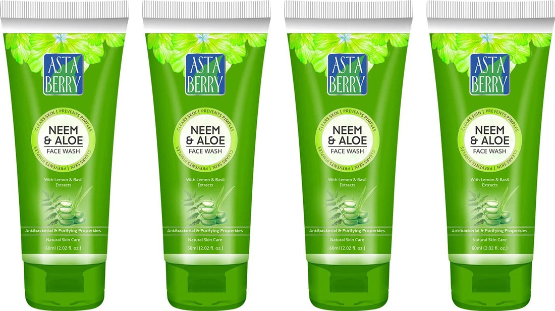 Astaberry Neem & Aloe Face Wash | Purifying Face Cleanser for Oily & Acne-Prone Skin | Deep Cleansing & Refreshing | 60ml