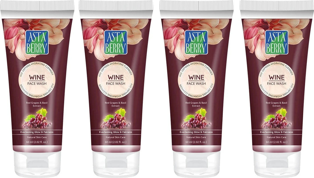 Astaberry Wine Face Wash for helps in cleansing and moisturization of the skin - providing glow and radiance | exerts a powerful antioxidant effect to help delay ageing