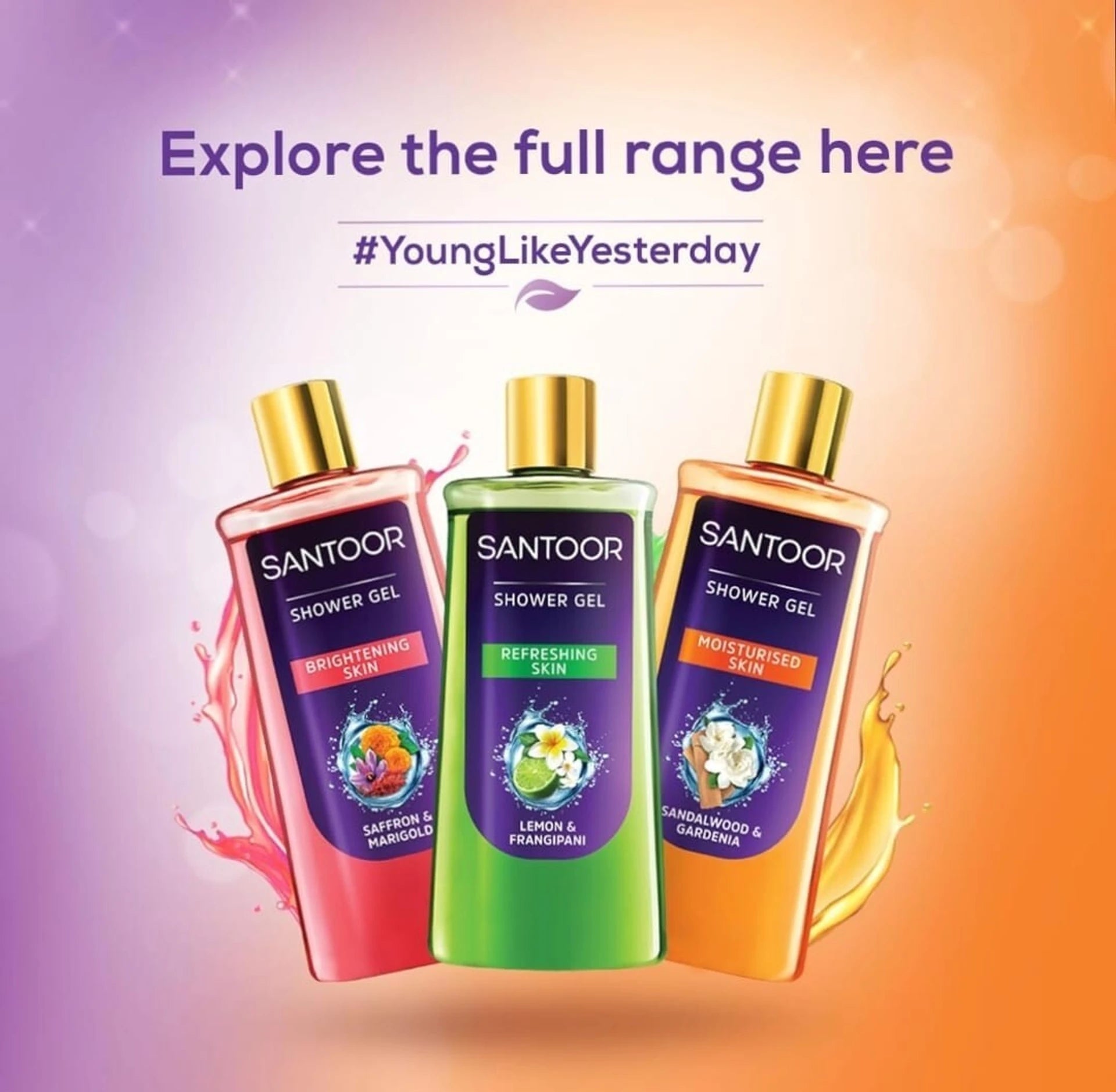 Santoor Refreshing Skin Body Wash | Soap-Free Shower Gel with Sandalwood Extract | Daily Use Body Wash | 230ml