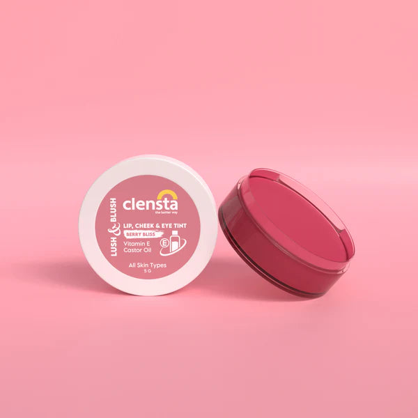 Clensta Lip Cheek Tint, With Goodness Of Vitamin E & Castor Oil, Nourishes & Hydrates Dry Chapped Lips, Blush & Eyeshadow For Women & Girls|Matte Finish (5 G)