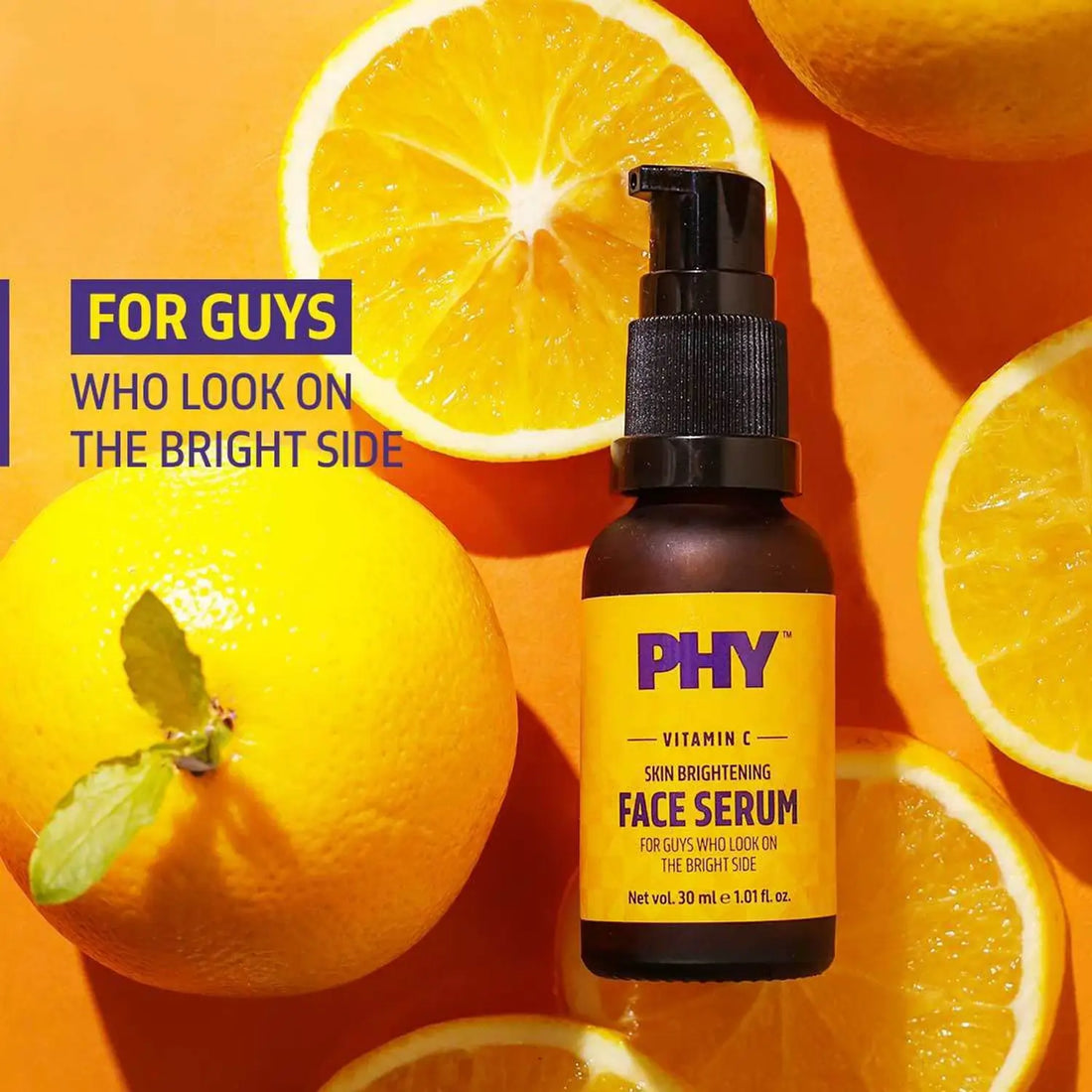 Phy Vitamin C Face Serum | Brightens skin & reduces dark spots | Boosts skin glow | Light, non-greasy serum for men | Great for all skin types, 30 ml