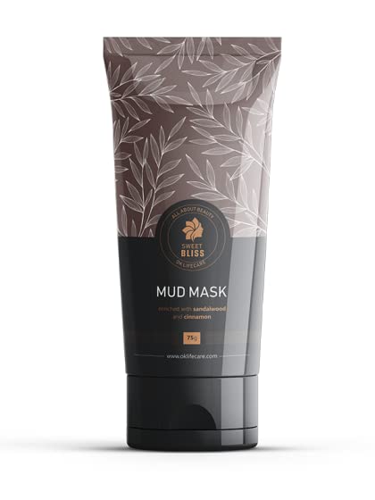 Sweet Bliss Mud Mask with Sandalwood and Cinnamon, Deep Nourishing Face Pack for Pore Minimising and Skin Rejuvenation 75g