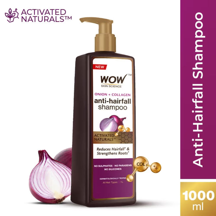 WOW Skin Science Onion + Collagen anti-hairfall Shampoo (1000ml)