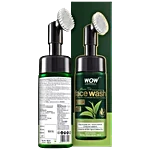 WOW Skin Science Green Tea Foaming Face Wash with Built-In Face Brush - With Green Tea & Aloe Vera Extract - For Purifying Skin, Improving Radiance - No Parabens, Sulphate, Silicones & Color - 100 ml