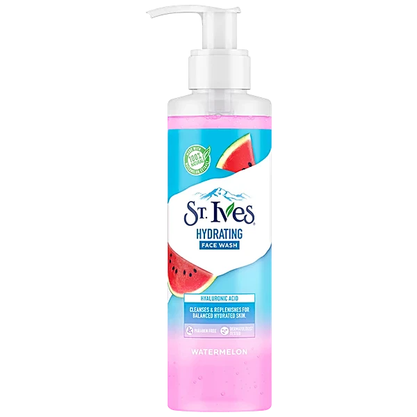 St. Ives Watermelon Hydrating Face Wash Cleanser for Combination Skin Deep Cleansing and Hydration with 100% Natural Extract & Hyaluronic Acid