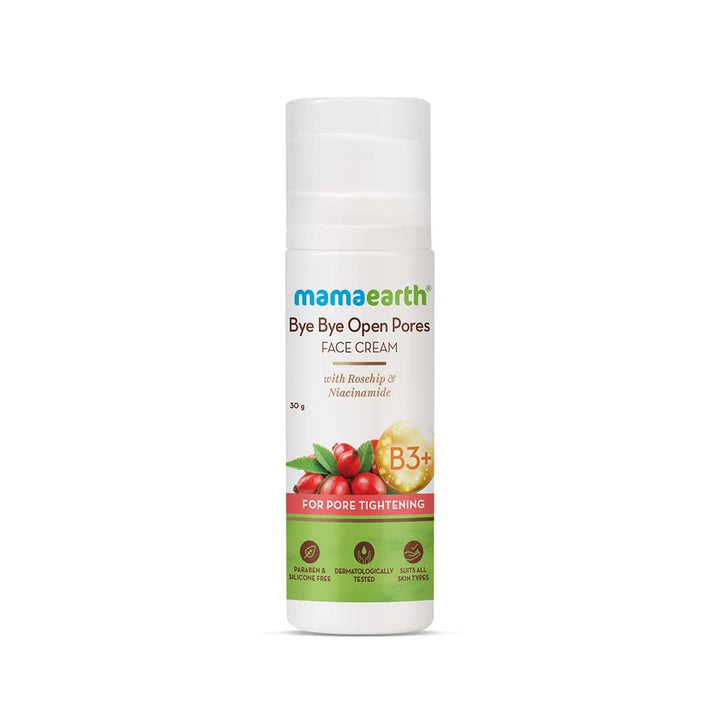 Mamaearth Bye Bye open pores  Face Cream, For Pore Tightening with Rosehip & Niacinamide - 30 g