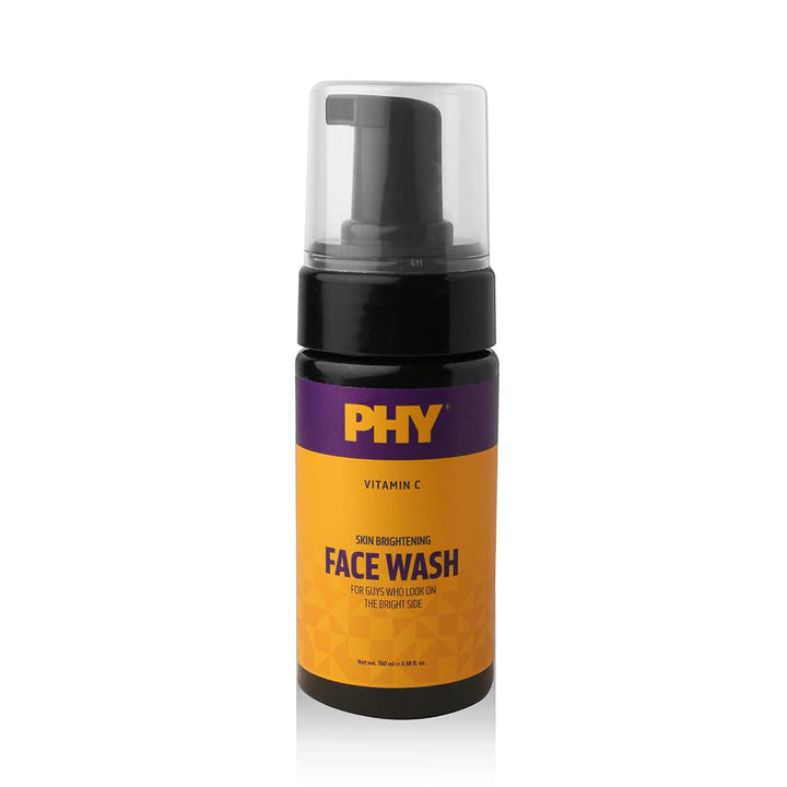 PHY Vitamin C Face Wash | Foaming face wash that brightens skin & reduces dark spots | Adds a natural glow | SLS & Paraben Free | Great for all skin types, 100 ml
