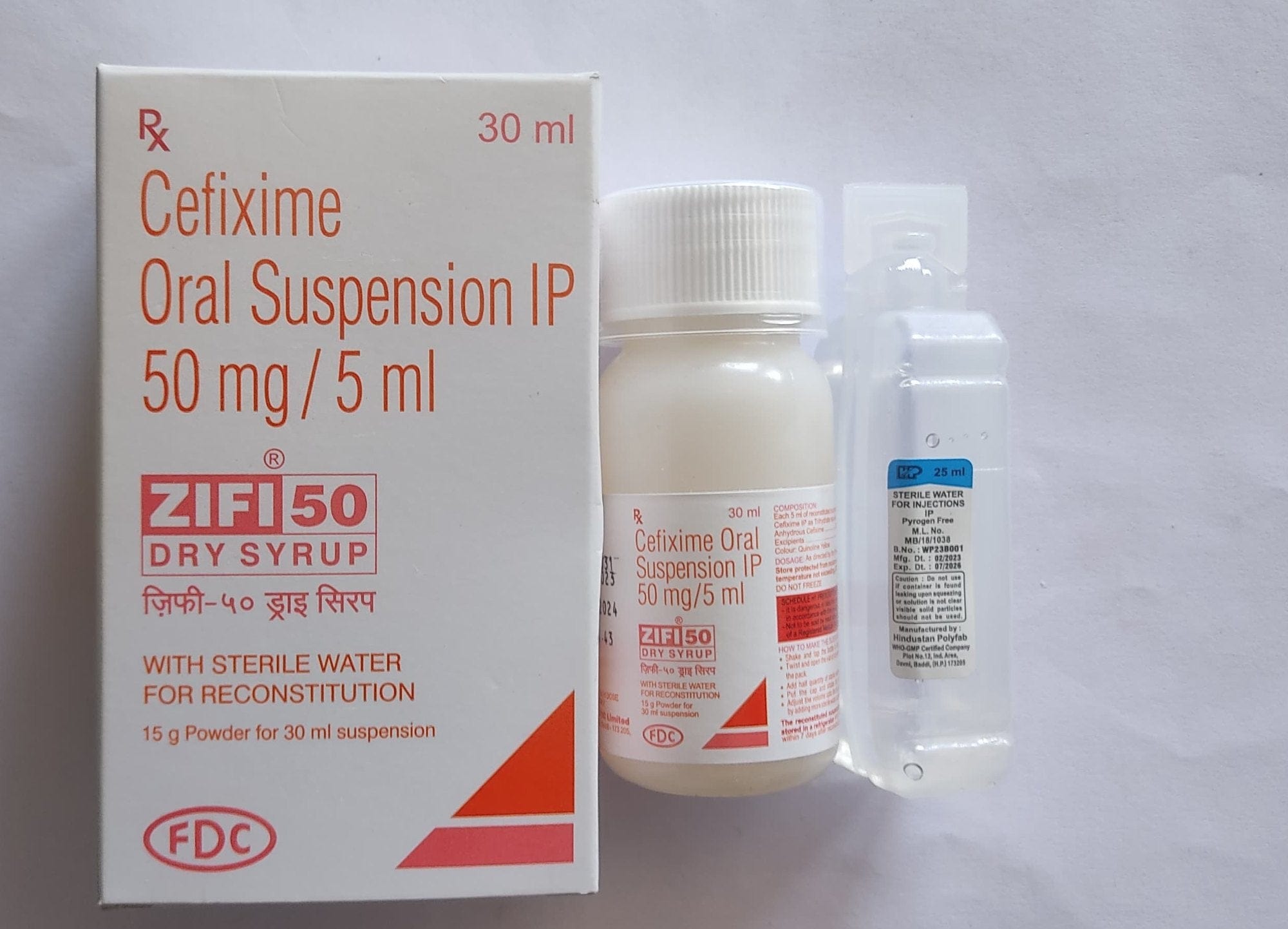 Cefixime Oral Suspension IP 50mg per 5ml