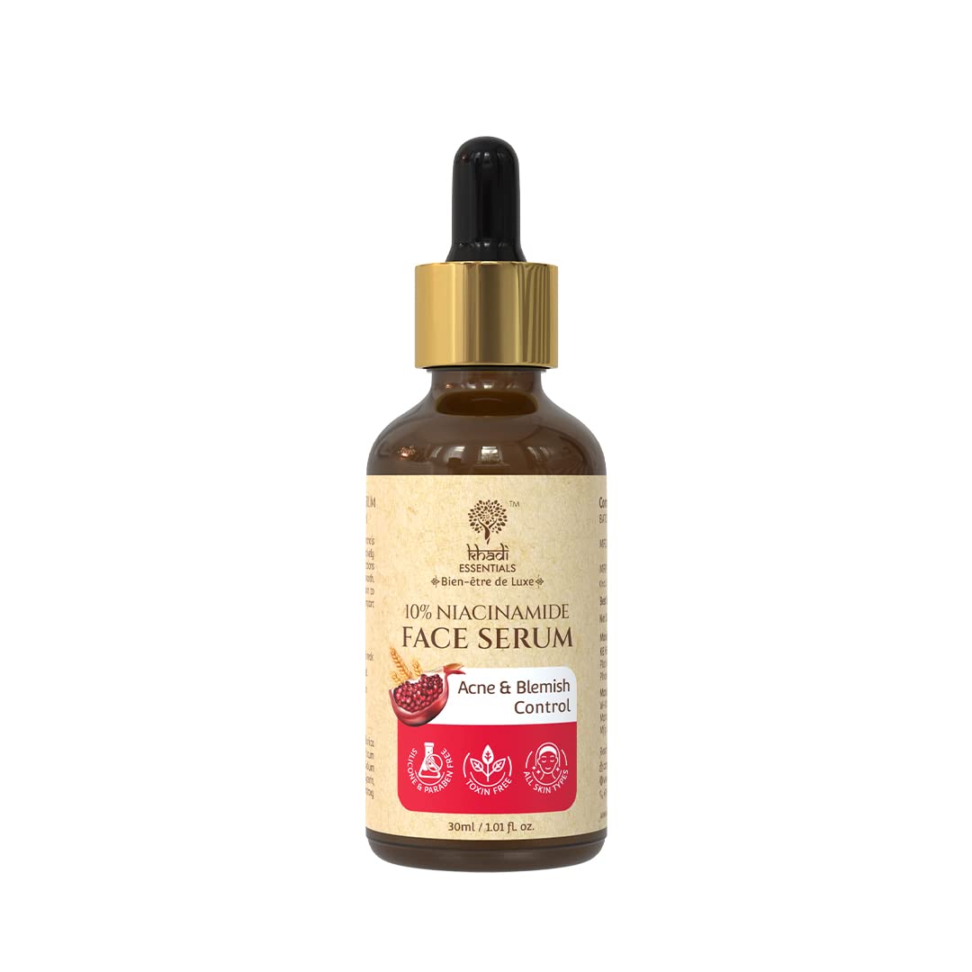 Khadi Essentials 10% Niacinamide Face Serum with Pomegranate for Smooth & Supple Skin | Acne & Blemish Control - 30ml