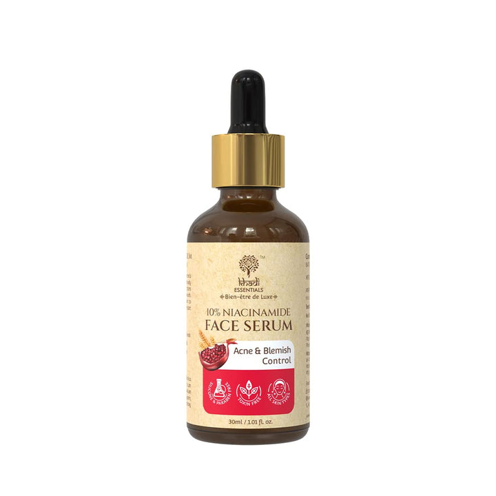 Khadi Essentials 10% Niacinamide Face Serum with Pomegranate for Smooth & Supple Skin | Acne & Blemish Control - 30ml