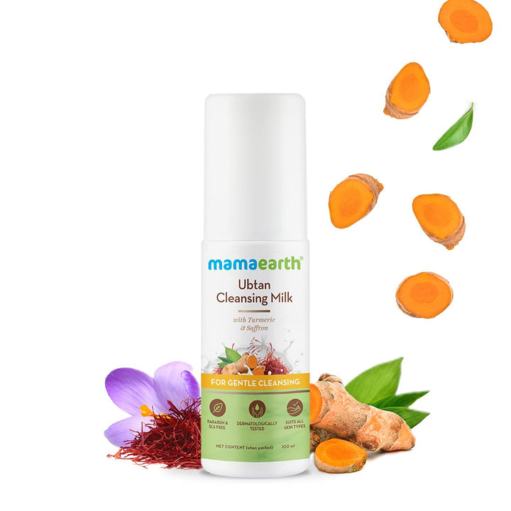 Mamaearth Ubtan Cleansing Milk for Face | With Turmeric & Saffron for Gentle Cleansing | 100 ml