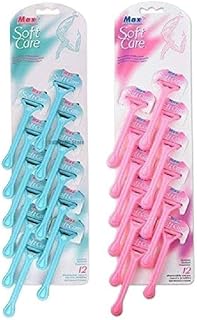 Max Soft Care Razors Shaving Handle System for Daily Grooming Smooth Trim Face Body Use Travel Ready Lightweight Grip Blade