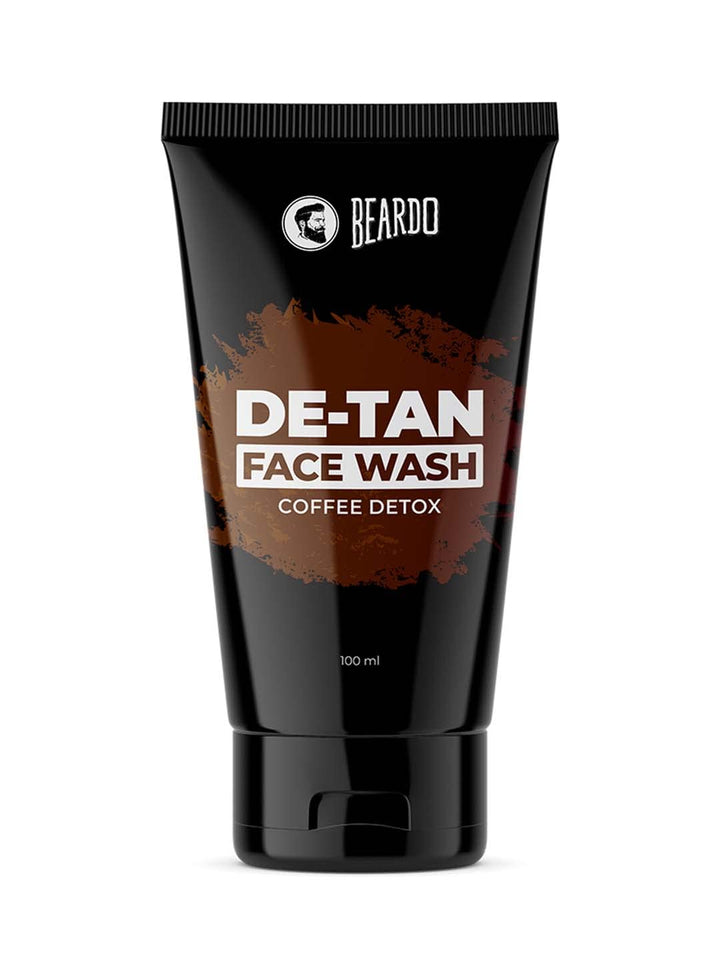 Beardo DeTan Face Wash for Men | With Vitamin E, Aloe Vera & Coffee | All in One Tan removal Face Wash for Men | Exfoliates, Brightens and Hydrates Skin | All Skin type | 100ml
