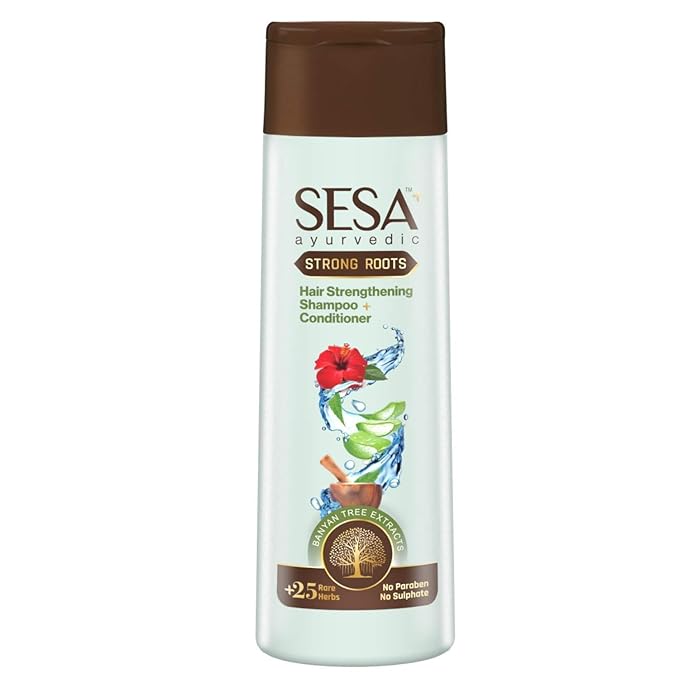 SESA Ayurvedic Strong Roots Hair Shampoo And Conditioner 100 ml Paraben & Sulphate Free Strengthening Roots Nourishes Scalp For Men & Women