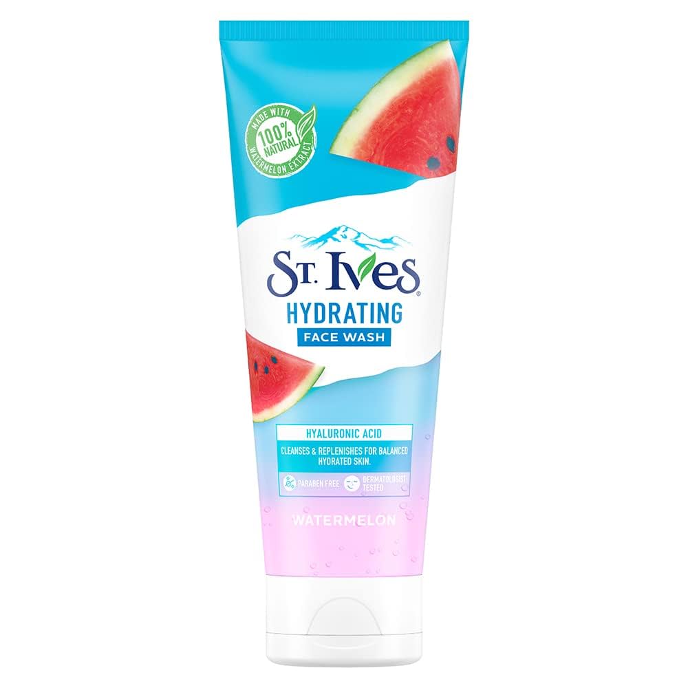 St. Ives Watermelon Hydrating Face Wash Cleanser for Combination Skin Deep Cleansing and Hydration with 100% Natural Extract & Hyaluronic Acid