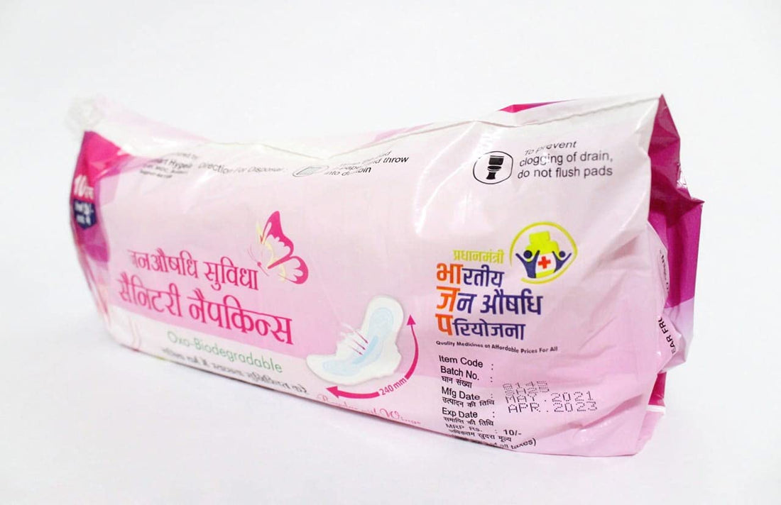 Jan Aushadhi Suvidha (Oxo-Biodegradable Sanitary Napkin regular size with wings)
