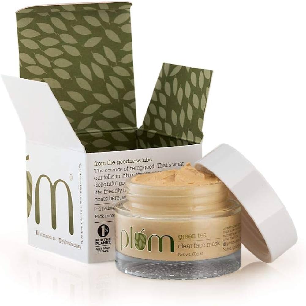 Plum Green Tea Clear Face Mask For Oily & Acne Prone Skin, Vegan Skin Care 60g.