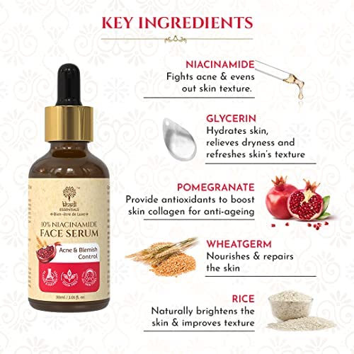 Khadi Essentials 10% Niacinamide Face Serum with Pomegranate (30 ml)