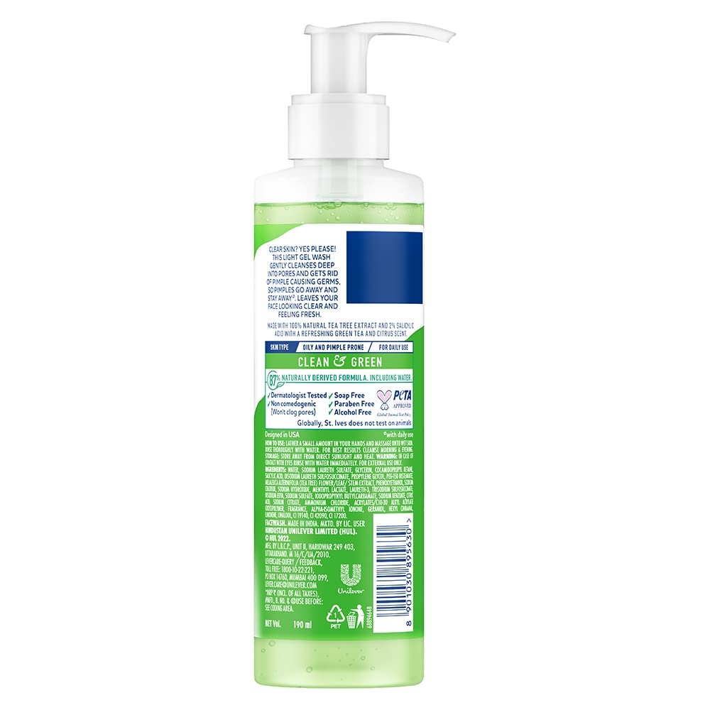 St. Ives Tea Tree Pimple Clear Face Wash for Deep Cleansing