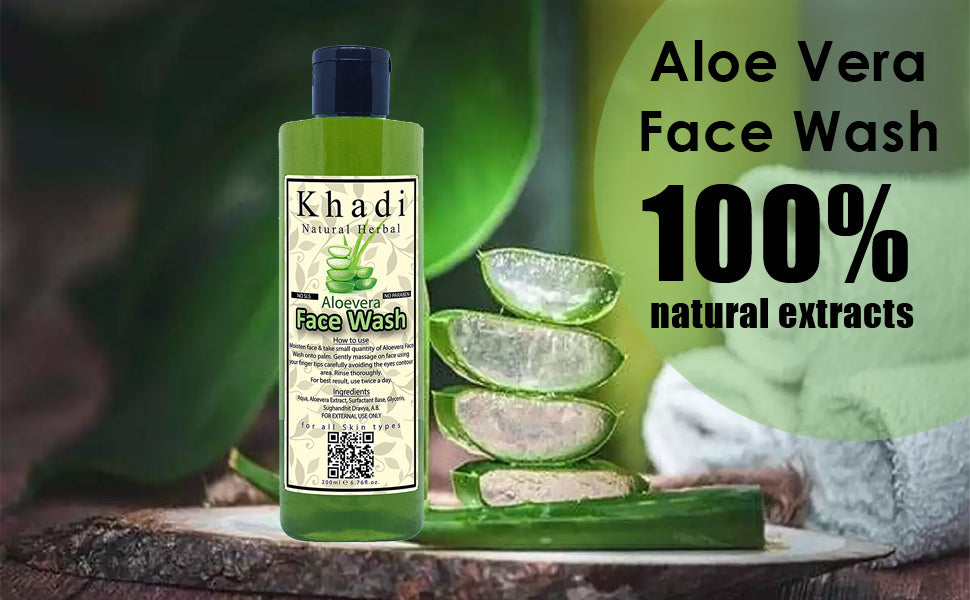 Khadi Herbal  Aloevera Face Wash 210ml