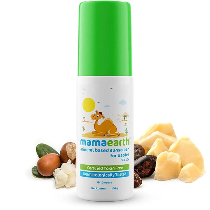 Mamaearth Mineral Based Sunscreen Baby Lotion SPF 20+,Hypoallergenic,100ml,