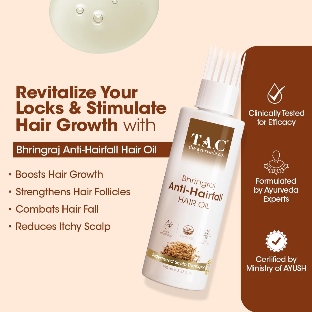 T.A.C Bhringabali Hair Oil - Nourishing Hair Growth Oil for Men and Women, Hair Loss & Regrowth Treatment - 100ml