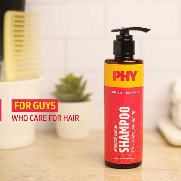 Phy Apple Cider Vinegar Shampoo for Complete Hair Health | Daily care shampoo to remove dryness & scalp itch | Great for all hair types, 200 ml