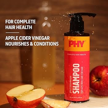 Phy Apple Cider Vinegar Shampoo for Complete Hair Health | Daily care shampoo to remove dryness & scalp itch | Great for all hair types, 200 ml