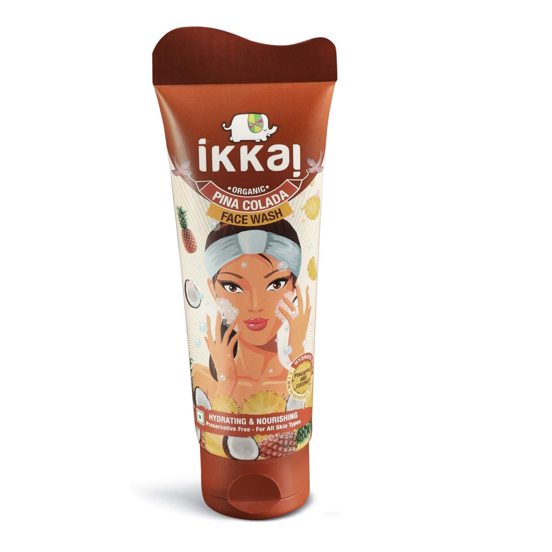 IKKAI Organic Skin Nourish Combo | Pina Colada Face Wash |with Pineapple and Coconut | Hydrating and Nourishing | All Skin Type | 100ml