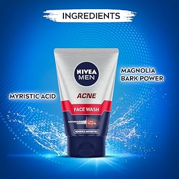NIVEA MEN Acne Control Face Wash 100 g | With Magnolia Bark Extracts for 12 Hr Oil Control in Summer | Fights Dirt and Oil | For Oily Skin